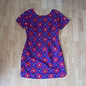 NWT Plenty By Tracy Reese Purple & Red Mosaic Short Sleeve Shift Dress Size Smal